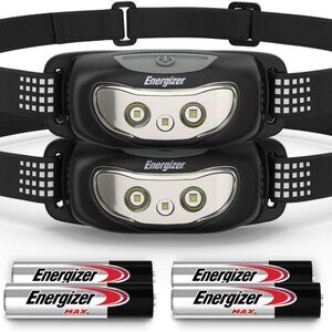 2 Pack Energizer 100 Lumens LED Headlamp Lightweight Bright Outdoors Up To 9 Hr!